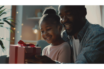 Daughter congratulates dad and gives, a Person Photo by ZinetroN