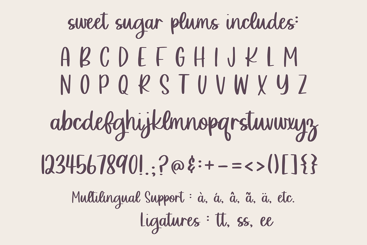 Sweet Sugar Plums - A Sweet Script, a Script Font by Designing Digitals (Photo 2 of 9)