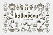 Halloween Vectors + FONT, an Illustration by GRPXSTORE (Thumbnail 1 of 2)