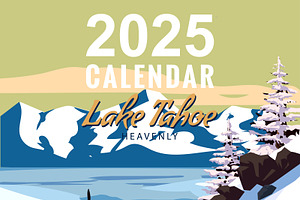 2025 Calendar Monthly Lake Tahoe Ski