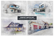 House Concept Sketch Art Effect, an Action Add-On by MRI STUDIO (Thumbnail 1 of 29)