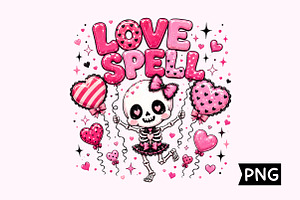 Pink Skeleton Halloween PNG, a Seasonal Illustration by Creative Art