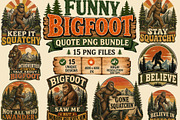 Funny Bigfoot Quote Bundle, a Seasonal Illustration by Tanya Kart (Thumbnail 1 of 5)