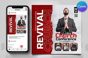 Praise & Worship Church Flyer Canva