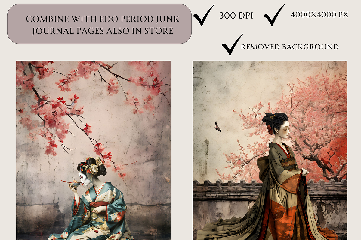 SURREAL EDO PERIOD CLIPART PACK, a Person Illustration by Daring Digies (Photo 9 of 9)