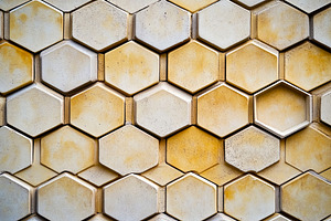 Yellow Hexagonal Wall Pattern, a Background Photo by Ales Munt