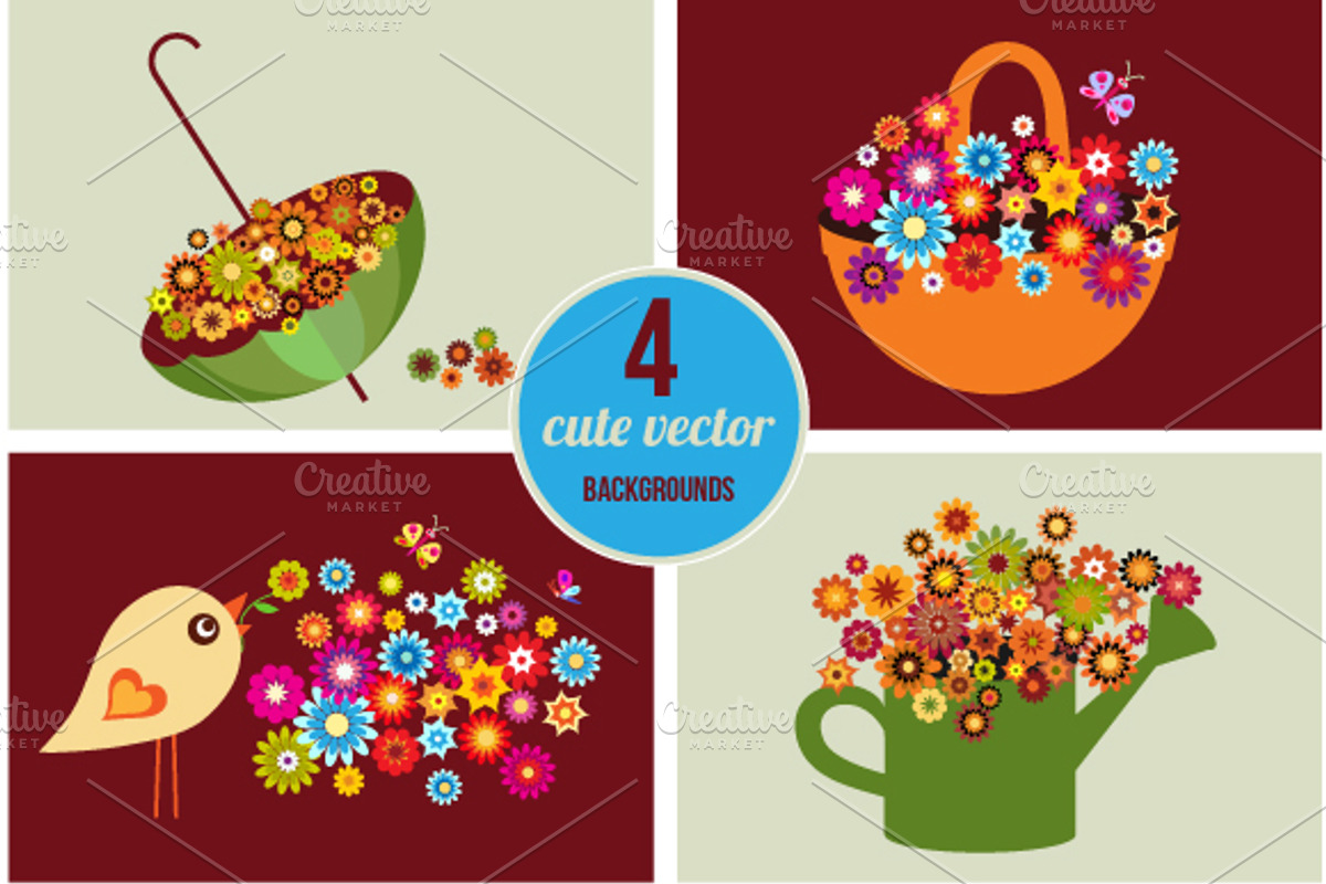 Cute vector spring cards, vector, a Decorative Illustration by zoya (Photo 1 of 5)