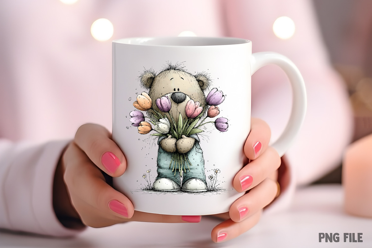 Spring Teddy Bear Clipart Png, an Illustration by Craft Nest (Photo 5 of 7)