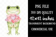 Watercolor Cute Frog Valentines Clip, an Illustration by Designking (Thumbnail 4 of 5)