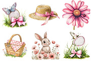 Pink Summer Meadow Clipart, an Illustration by Watercolor design (Thumbnail 3 of 5)
