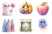 Halloween Ghost Iridescent Bundle, an Illustration by SinaCreation (Thumbnail 4 of 7)
