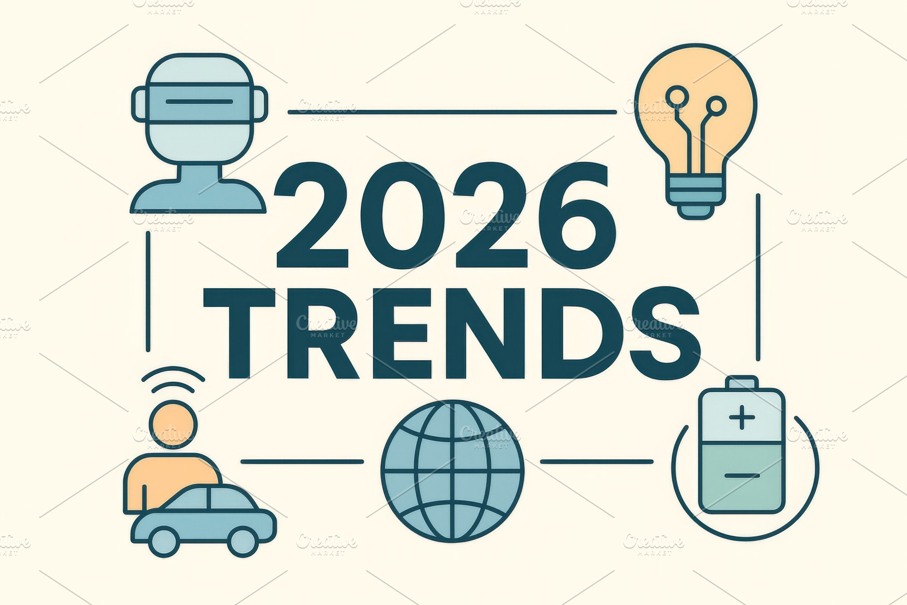 Technology trends for 2026 with icon, a Photo by Dvoevnore photos