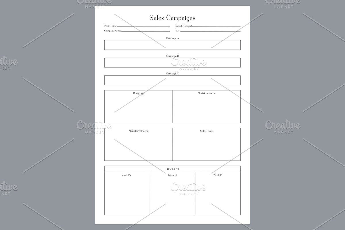 Sales Campaigns Marketing Planner, a Stationery Template by shahsoft (Photo 2 of 4)