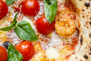 Neapolitan pizza italian fast food cheese tomatoes, a Food & Drink Photo by Photo Drive Studio