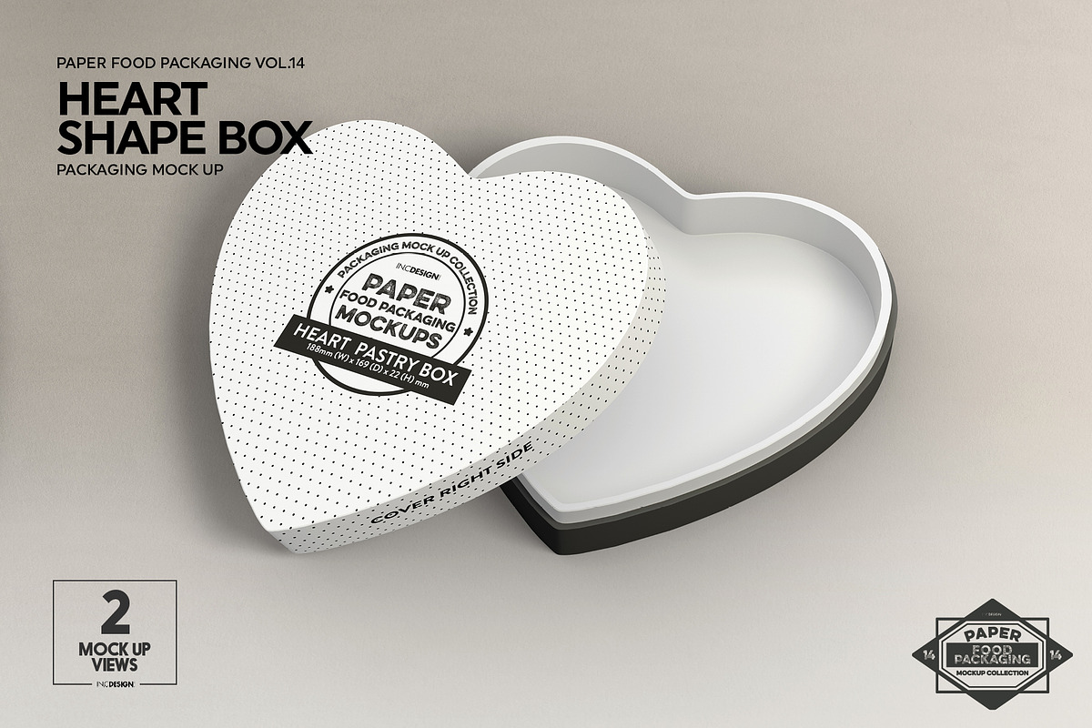 Paper Heart Box Packaging Mockup, a Packaging Mockup by INCDesign (Photo 5 of 6)