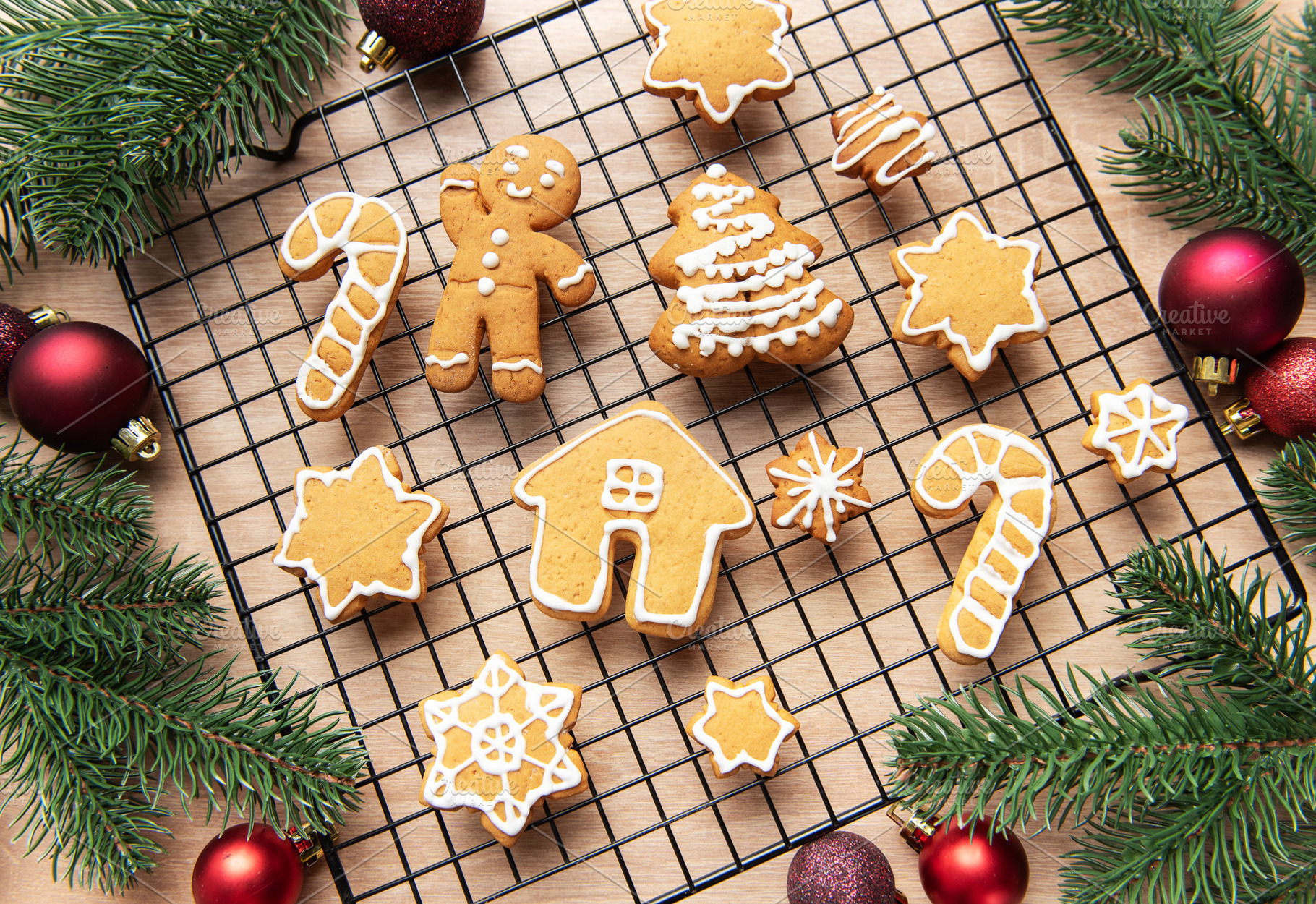 Christmas gingerbread cookies decorating festive holiday dessert, a Holiday Photo by Olena Rudo