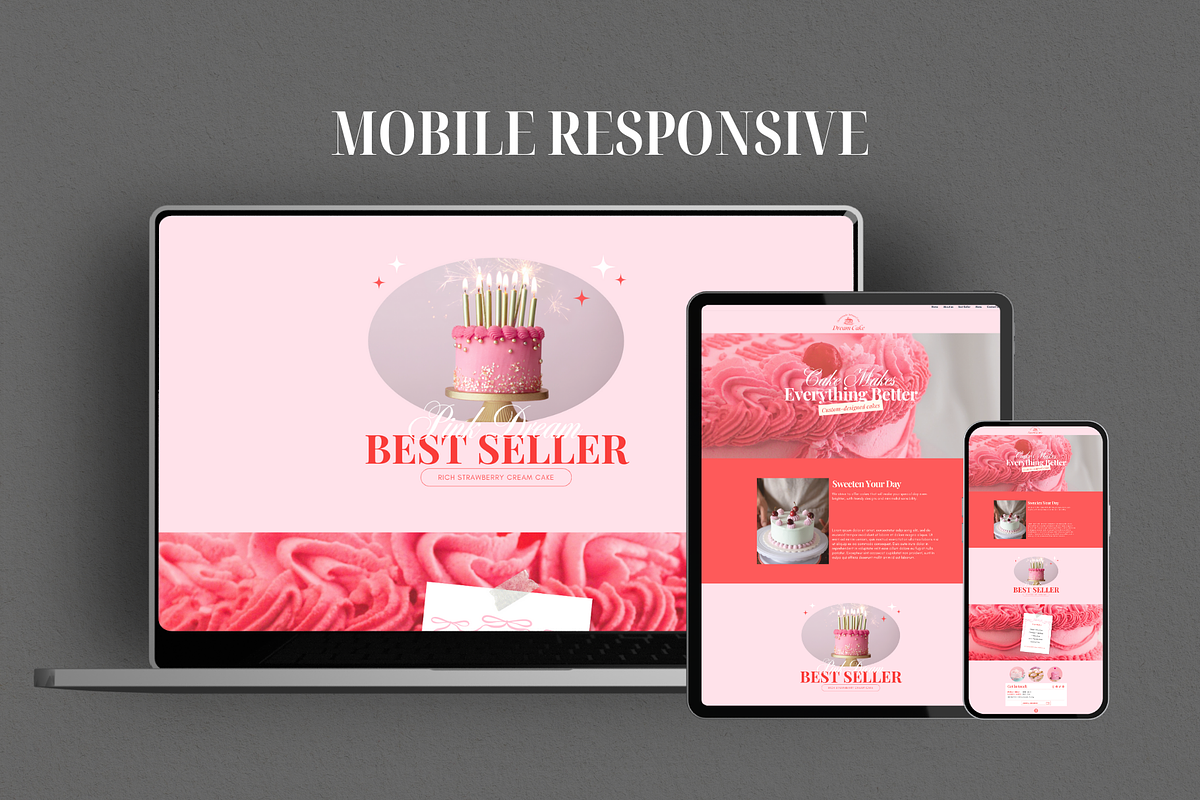 Cake Shop Canva Website Template, a Websites & App Template by MiavoDesign (Photo 4 of 4)