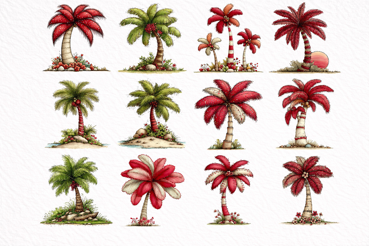 Palm Tree Watercolor Clipart, an Illustration by DreamArtGraphic (Photo 2 of 8)