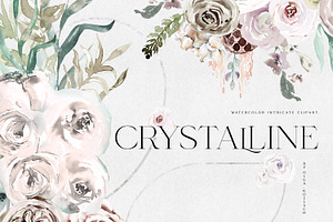 Crystalline - White Floral Clipart