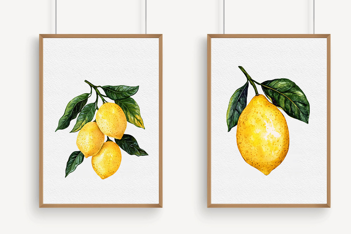 Watercolor Lemon Clipart, an Illustration by Libby Wishes (Photo 2 of 4)
