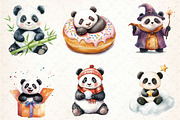 Cute Panda Clipart Bundle, an Illustration by DreamCafeArt (Thumbnail 3 of 5)