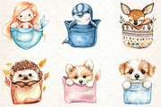 Peeking Cute Animals Pocket Clipart, an Illustration by DreamCafeArt (Thumbnail 2 of 5)