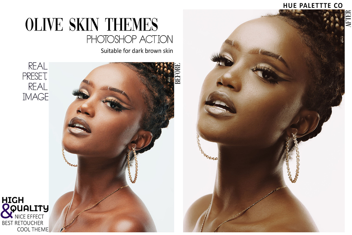 32 Melanin Touches Photoshop Actions, an Action Add-On by Hue Palettte Studio (Photo 3 of 10)