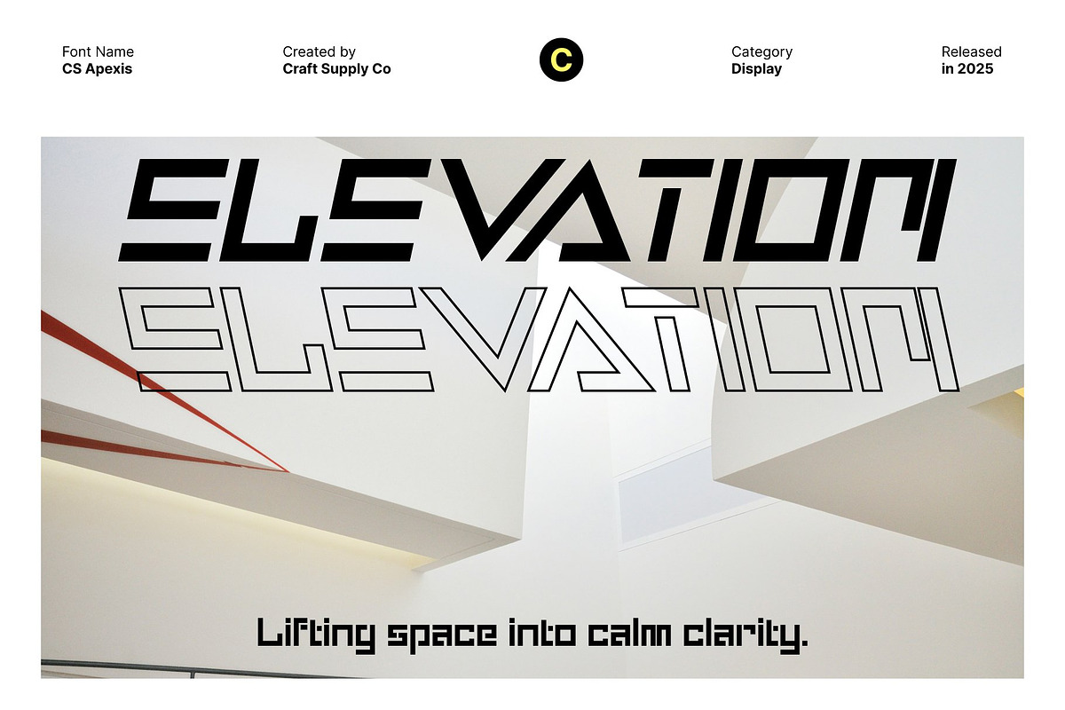 CS Apexis – Futuristic Display Font, a Sans Serif Font by Craft Supply Co. (Photo 7 of 8)