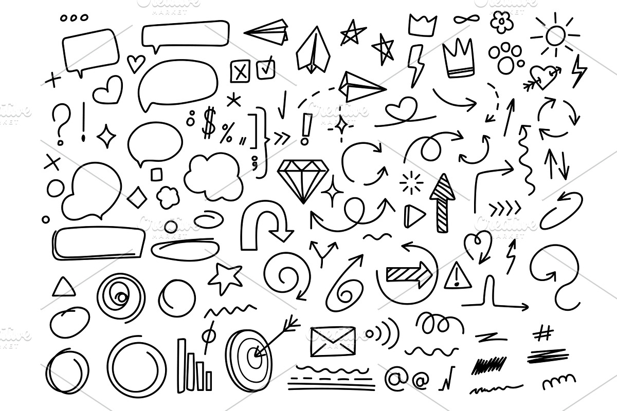 Doodle elements. Sketch underline, an Object Illustration by Frogella