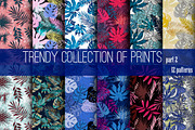 12 trendy tropical pattern., a Pattern Graphic by zeffir (Thumbnail 1 of 3)