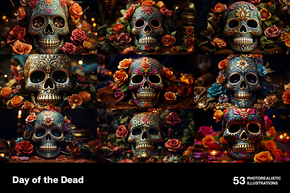 Day of the Dead. 53 images, a Seasonal Illustration by Handmadefont (Photo 2 of 12)