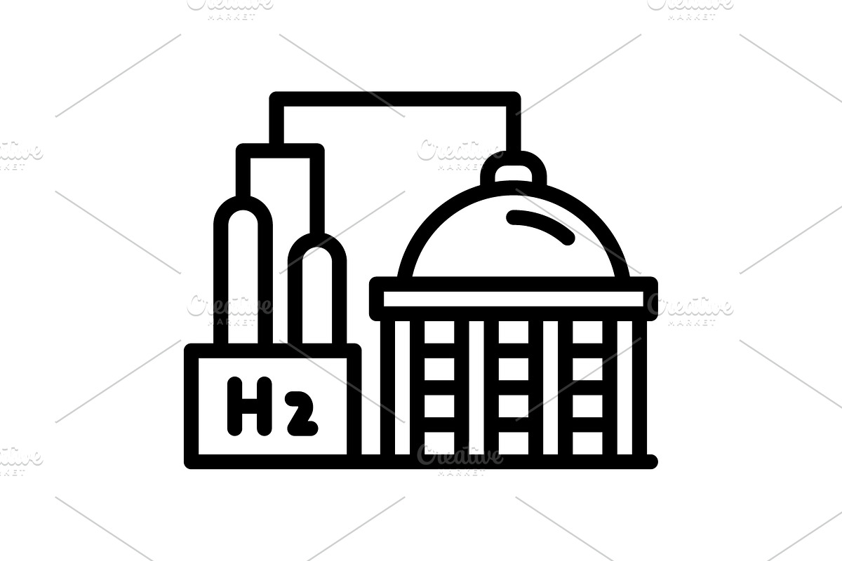 Hydrogen renewable black icon, an Outline Icon by Creative priyanka