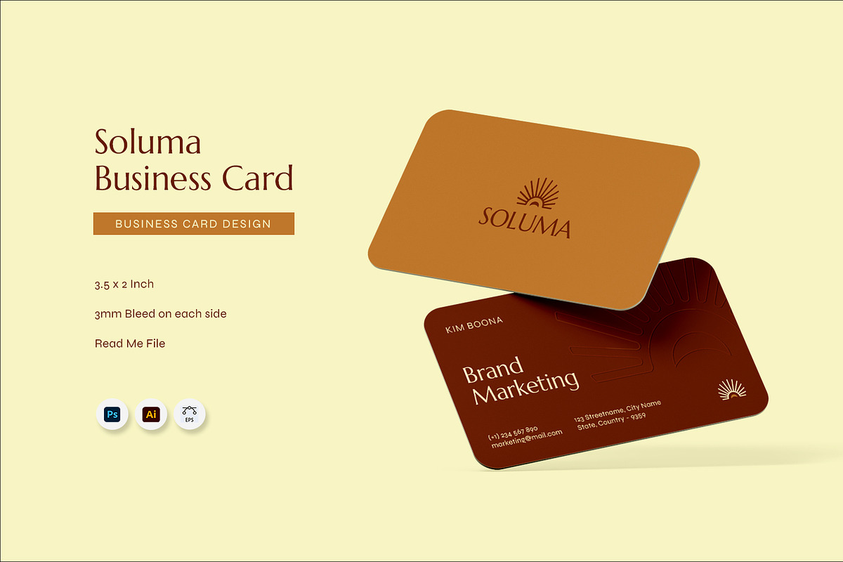Soluma - Business Card, a Business Card Template by Fannan Studio (Photo 1 of 3)