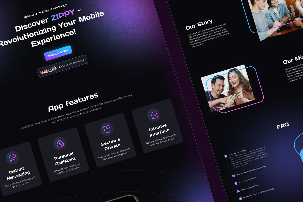 Zippy - App Website Template, a Landing Page Template by EGO Creative Innovations (Photo 5 of 6)