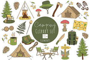 Camping Clipart Set