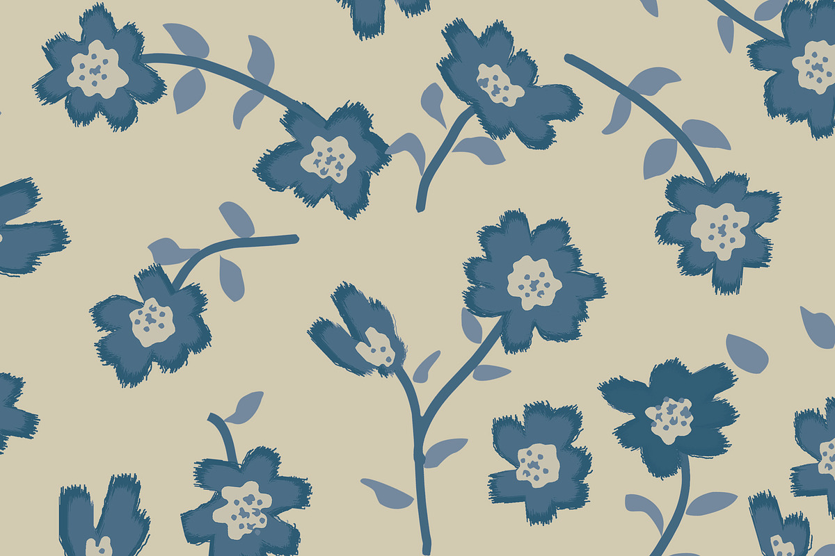 Blue Floral 07 Seamless Pattern, a Pattern Graphic by Sharon Schwalbe (Photo 4 of 4)