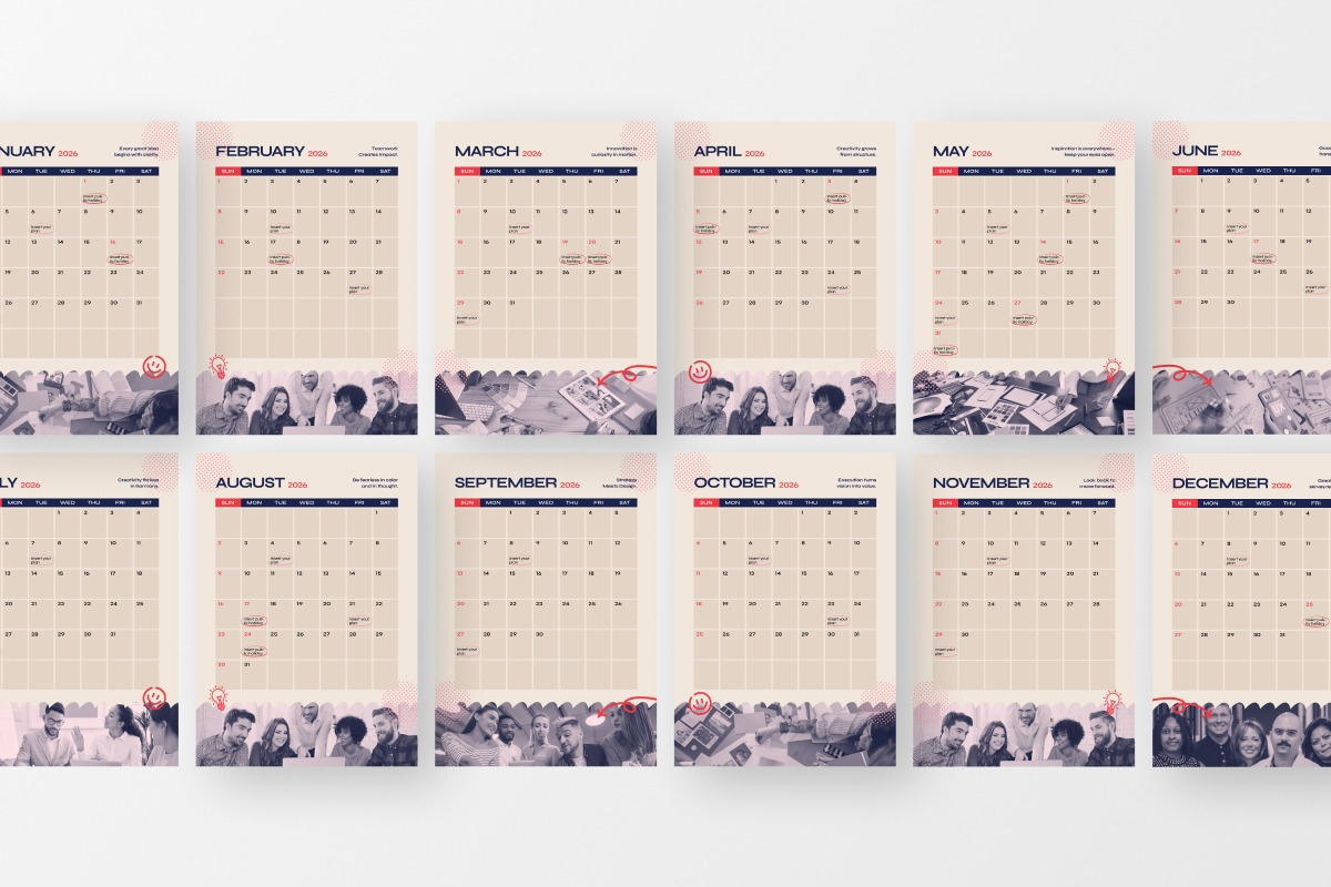 Modern Agency Desk Calendar 2026, a Stationery Template by twinstd (Photo 4 of 5)