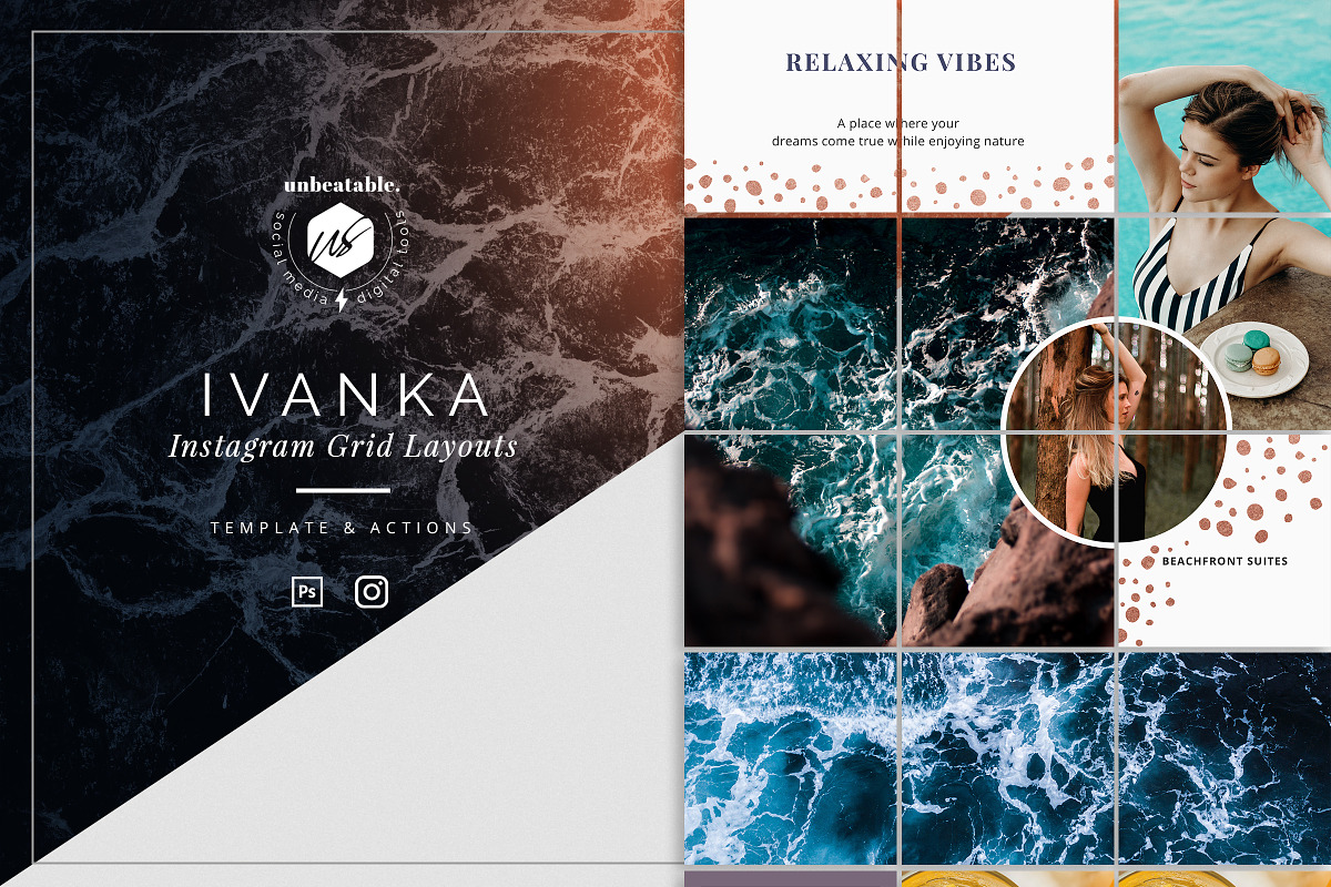 Ivanka Instagram Posts Layouts, a Social Media Template by The Iconic (Photo 1 of 8)