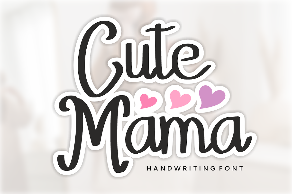 Cute Mama - Handwriting Font, a Handwritten Font by KiddoGlyphs Studio (Photo 1 of 7)