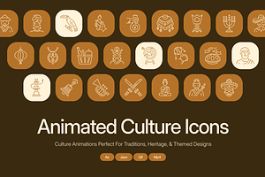 Animated Culture Icon Art Set, an Outline Icon by Prosymbols