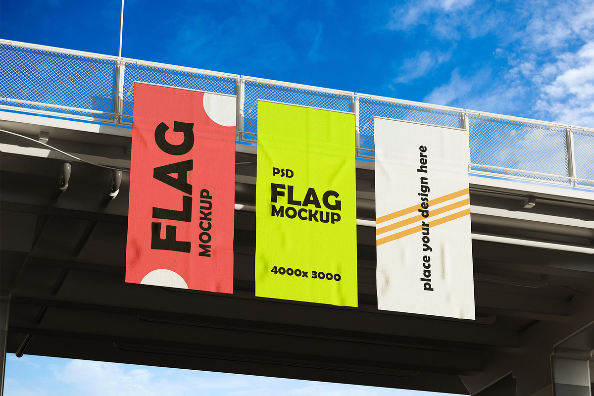 Flag Mockup, an Advertising Mockup by Custom.scene (Photo 2 of 6)