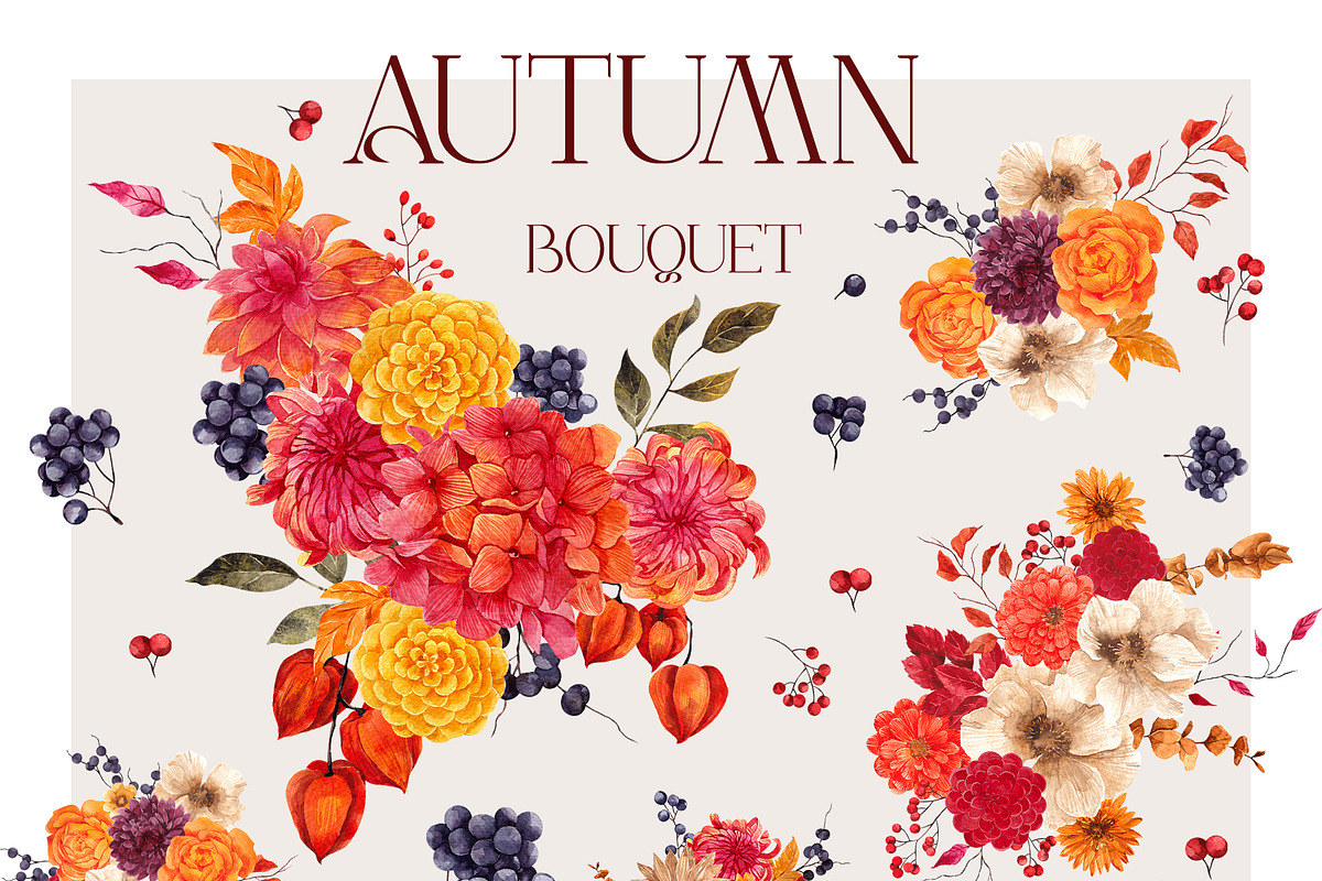 AUTUMN. Hand draw watercolor, an Object Graphic by ma_i_vi (Photo 2 of 14)