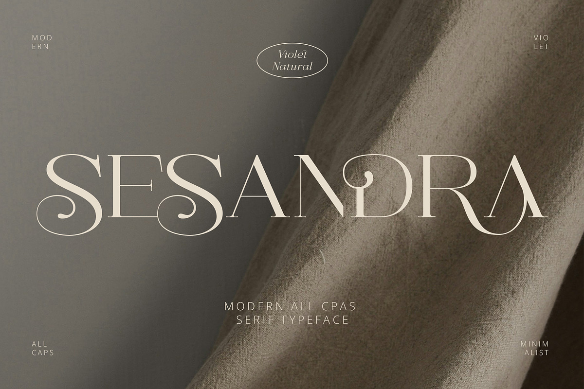 Sesandra Modern All Caps Serif, a Serif Font by Violet Natural (Photo 1 of 9)