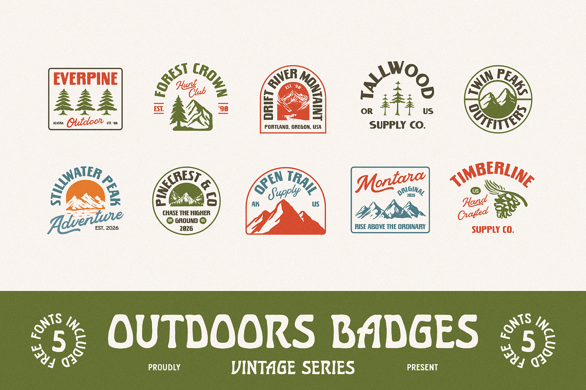 Animals & Outdoors Badges Vol. 1, a Branding & Logo Template by Skilline Supply Co. (Photo 5 of 10)
