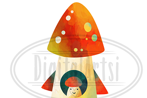 Watercolor Super Space Mushrooms Set