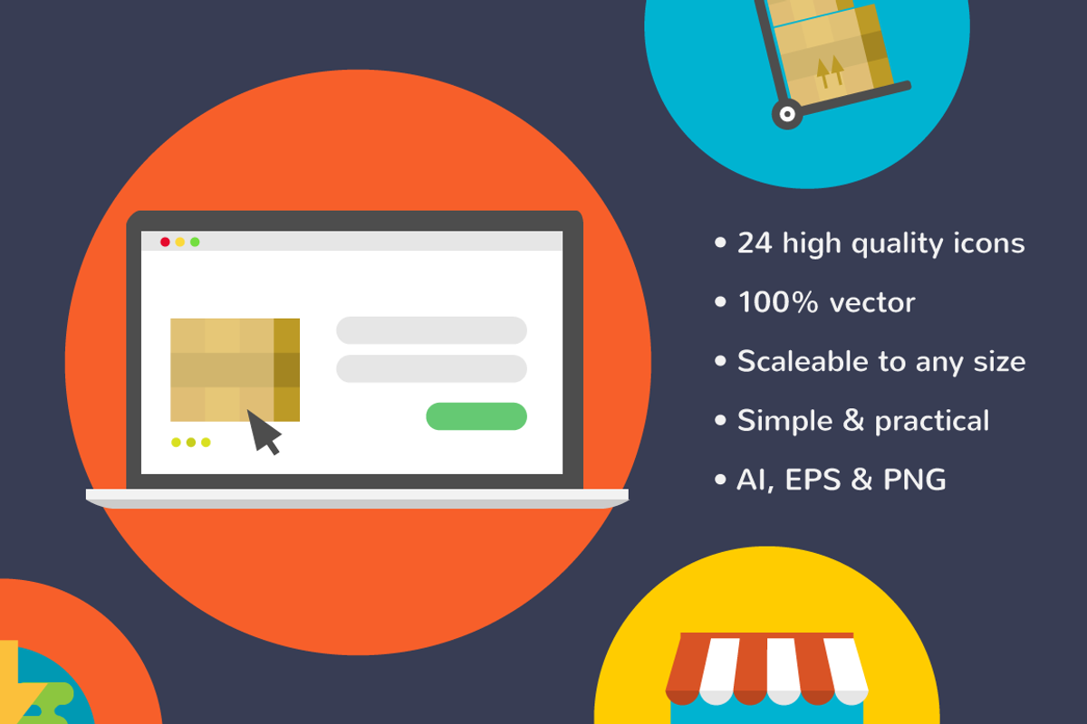 Flat Commerce Icons, an Outline Icon by Projectile (Photo 3 of 3)