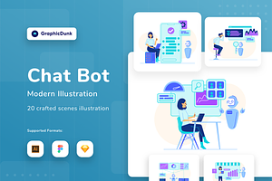Chatbot AI Illustration Pack
