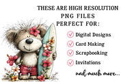 Whimsical Summer Teddy Bear Clipart, an Illustration by OK Design (Thumbnail 4 of 6)