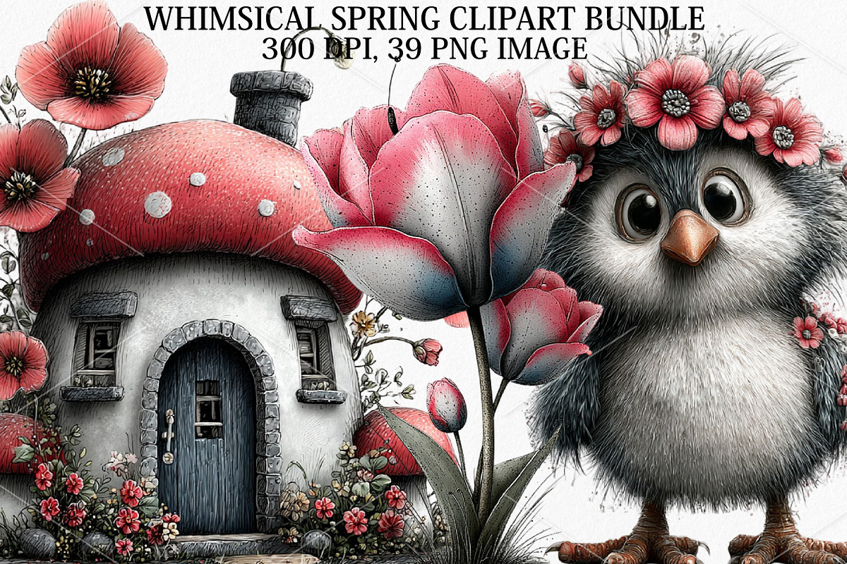 Whimsical Spring Clipart Bundle, a Seasonal Illustration by Canvas Craft (Photo 1 of 7)