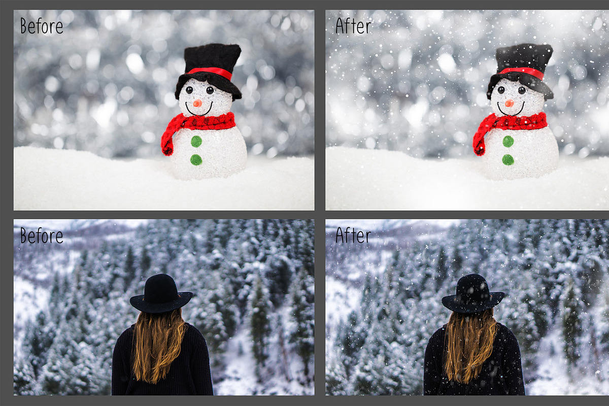 Natural Snow Overlays, a Layer Style Add-On by MixPixBox